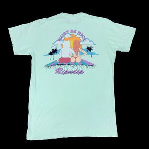 Rip N Dip Must Be Nice Beach Sunset Tee T Shirt Small S Light Green B2